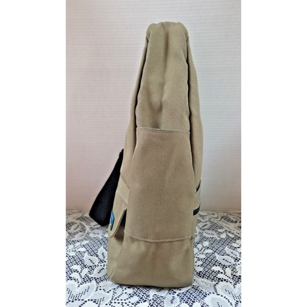 LL Bean Ameribag Khaki Healthy Back Bag Crossbody Sling Canvas Pockets Vtg 90s - Picture 10 of 16